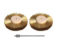 Lot de 2 brosses circulaires en acier inoxydable et laiton, tige de forage 1/4 po for polissage des métaux (épaisseur 20 mm)(80*6mm)
