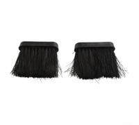 Lot de 2 brosses de cheminée avec têtes de rechange pour poêles, foyers et barbecues - Outils de nettoyage en plastique noir pour l'entretien du chauffage domestique et l'élimination de la suie - Kit