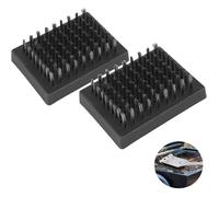 Lot de 2 brosses de nettoyage pour barbecue - Poils métalliques - Têtes de rechange pour brosse et grattoir