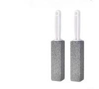 Lot de 2 brosses de toilette en pierre ponce grise pour salle de bain, suceur plat d'angle mort, brosse flottante en silice sans danger sur les surfaces en porcelaine, piscine, pour laver le carrelage