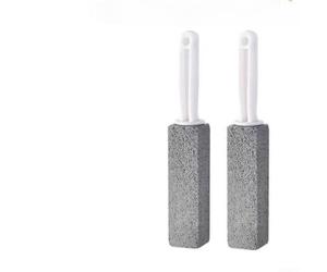 Lot de 2 brosses de toilette en pierre ponce grise pour salle de bain, suceur plat d'angle mort, brosse flottante en silice sans danger sur les surfaces en porcelaine, piscine, pour laver le carrelage