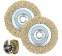 Lot de 2 brosses métalliques de nettoyage de terrasse pour Ryobi RAC814 avec trou d'arbre pour RY18PCA-0 OPC1800 OPC1815 EFB 400/401 et plus de nettoyage des débris de joints rouillés (115 mm x 16 mm
