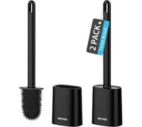 Lot De 2 Brosses Toilettes Wc Avec Supports,Wc Silicone,Balai Toilette Wc Suspendu Pour Salle De Bain,Noir