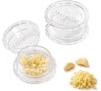 Lot de 2 broyeurs à ail manuels Twister, hachoir et presse à ail, hachoir et moulin multifonctionnel, fonctionnement par pression et rotation pour oignons, gingembre et noix