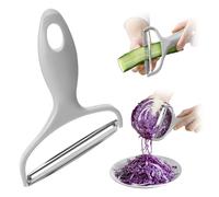 Lot de 2 broyeurs de chou de cuisine avec lame en acier de 10 cm, éplucheur manuel pour salade de chou (gris)
