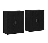 Lot de 2 Buffet - vidaXL - meubles de séjour - bois d'ingénierie - chêne noir - 60 x 31 x 70 cm - 2 portes à charnières{gko95m}