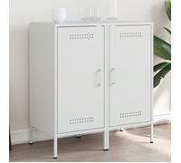 Lot de 2 buffets séjour - vidaXL - meuble de rangement - acier - blanc - 1 porte - 2 compartiments - style industriel - Scandinave -