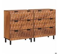 Lot de 2 buffets séjour - vidaXL - meuble de rangement - finition acacia brun - 6 tiroirs - 60 x 33 x 75 cm &825776