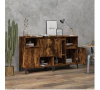 Lot de 2 buffets - vidaXL - bois d'ingénierie - chêne fumé - 4 compartiments - grand rangement - 60 x 35 x 70 cm 54fmm22r