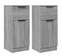 Lot de 2 Buffets - vidaXL - commode buffet - bois d'ingénierie - sonoma gris - 30 x 30 x 70 cm - 2 compartiments - avec tiroir{ljs60