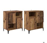 Lot de 2 Buffets - vidaXL - ensemble enfilade - bois d'ingénierie - bois ancien - 60 x 35 x 70 cm - 4 portes{vgu79d}