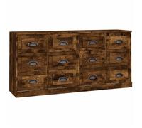Lot de 2 Buffets - vidaXL - ensemble enfilade - bois d'ingénierie - chêne fumé - 70 x 35,5 x 67,5 cm{rmb61t}