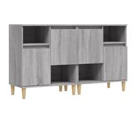 Lot de 2 Buffets - vidaXL - ensemble enfilade - bois d'ingénierie - sonoma gris - 60 x 35 x 70 cm - 2 portes - 4 compartiments{hht14
