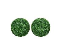 Lot de 2 buis artificiels topiaires artificielles en forme de boule Ø 40 cm PE vert
