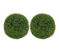 Lot de 2 boules de buis artificielles HOMCOM 40 cm, protection UV, décoration pour la maison, le jardin, la fête de mariage, vert