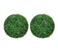 HOMCOM Lot de 2 Boules de buis artificielles de 40 cm, Protection UV, décoration pour la Maison, Le Jardin, la fête de Mariage, la décoration de la Maison, Vert