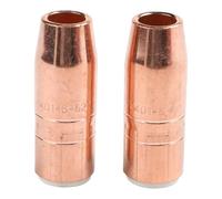 Lot de 2 buses de soudage en cuivre de 1,6 cm avec alésage encastré | Cette buse de soudage en cuivre dispose d'un design à double cône pour améliorer la dissipation de la chaleur et une