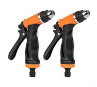 Lot de 2 buses d'eau haute pression, pulvérisateur de brume réglable et mousse de lavage de voiture, tuyau d'arrosage en laiton chromé avec poignée ergonomique pour nettoyage extérieur