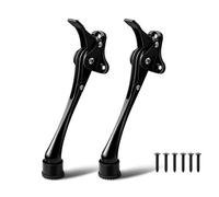 Lot de 2 butées de porte rabattables de 15.2 cm, caoutchouc antidérapant, support de porte en métal robuste, noir pour bas de porte, fixation de porte ouverte, installation facile