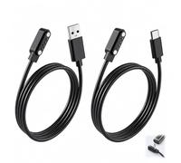 Lot de 2 Câble Charge Compatible PLAUD NOTE AI et NOTE Pro, Chargeur Magnétique USB C et USB A pour PLAUD, Câble Recharge et Données pour Enregistreur Vocal AI, Accessoire Remplacement Noir, 1M