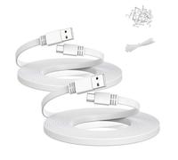 Lot de 2 câbles d'alimentation Micro USB 9M,Cordon Charge Caméra Sécurité Domicile Plat Chargeur pour Wyze Cam Pan,Yi Cam,Nest Cam,Blink XT XT2 Mini,Furbo Dog,Arlo Q,Zmodo,Netvue,Xbox One