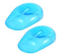 Lot de 2 cache-oreilles bleus Protection d'oreille Anti-taches Cache-oreilles en plastique contre le colorant et l'eau pour la teinture des cheveux de salon de coiffure