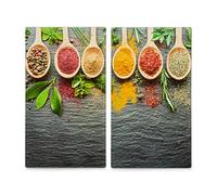 Lot de 2 cache-plaques Zeller en marbre, pour plaques cuisson Spices