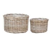 Lot de 2 Cache-Pots Ø35cm et Ø27cm en Rotin Kubu Tressé - KALINDA - ALTOBUY Bois G