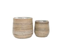 Lot de 2 Cache-Pots Ø39cm et Ø29cm en Rotin Kubu Tressé - NALINI - ALTOBUY Bois G