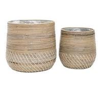 Lot de 2 Cache-Pots Ø39cm et Ø29cm en Rotin Kubu Tressé - NALINI - ALTOBUY Bois G