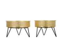 Lot de 2 Cache-Pots Design Bossy 20cm Or