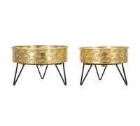 Lot de 2 Cache-Pots Design "Zanny" 20cm Or