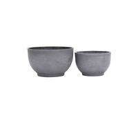 Lot de 2 cache-pots en fibrociment gris, autoportants, résistants jusqu'à -20°C - House Doctor, Gard - 40x40x25 cm