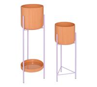 Lot de 2 Cache-Pots en Métal Poolside 60cm Corail