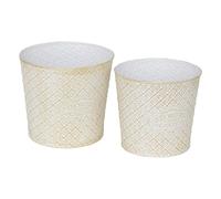 Lot de 2 Cache-Pots en Métal Tino 22cm Blanc
