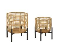 PAIRE DE MANIQUES EN ROTIN 41 et 33 cm