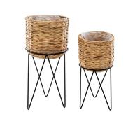 Lot de 2 Cache-Pots sur Pied ""Hya"" 54cm Naturel