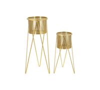 Lot de 2 Cache-Pots sur Pieds ""Iva"" 46cm Or