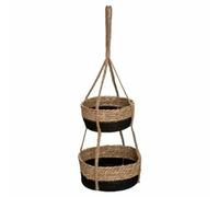 Lot de 2 Cache-Pots Suspendus Cuba 68 cm Noir