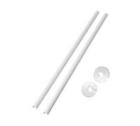 Lot de 2 cache-tuyaux de radiateur et colliers de tuyau de 15 mm, tubes en plastique de 500 mm de long, compatibles avec tuyaux en cuivre et en plastique blanc et noir anthracite (blanc)