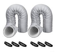 Lot de 2 cache-tuyaux isolés et maniables pour tuyaux d'échappement plus .9 - Manchon thermique durable résistant aux UV lavable pliable 152,4 cm × en 21 (gris)