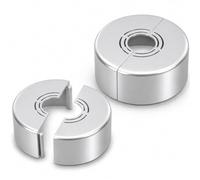 Lot de 2 cache-tuyaux muraux fendus - 25 mm - Pour robinet de douche | Rosaces à clipser pour tuyau de chauffage - Pour robinet de cuisine, salle de bain - Argenté