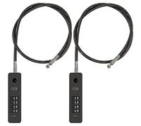 Lot de 2 cadenas à combinaison avec câble en acier à 4 chiffres, diamètre 0,6 cm, longueur 58,4 cm, convient pour armoire, casiers, clôture, boîte à outils, portail, porte d'animal domestique, porte