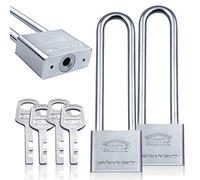 Lot de 2 Cadenas de Sécurité, Cadenas à Anse Longue 50mm | Cadenas avec 4 Clés (Clé Universelle) pour Casier de Gym Casier Bagages Unités de Stockage Garage Portes