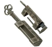 Lot de 2 cadenas en laiton antique style vintage | Finition vintage en laiton, motif mot sculpté, article de collection, comprend 2 clés, attrait décoratif