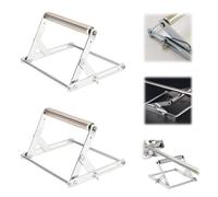 Lot de 2 cadres de support réglables pour machines de découpe, 25-135 mm, en acier inoxydable, pliable, à double roulement, convient pour couper du bois, de la pierre, du métal