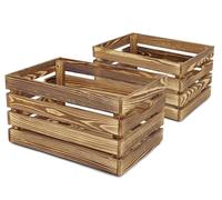 Lot de 2 caisses en bois pour fruits et décoration