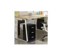 lot de 2 caisson de bureau meuble de rangement avec 3 tiroirs pour documents noir