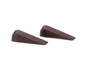 Lot de 2 cale-portes en ABS marron - P 101 x l 29 x H 30 mm FTH THIRARD