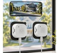 Lot de 2 caméras de surveillance d'intérieur 2K 3MP pour fenêtre avec vision nocturne couleur, 5 GHz et 2,4 GHz WiFi 6, détection de mouvement, design anti-reflets, enregistrement 24h/24, 7j/7
